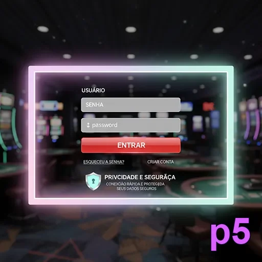 Tela de login segura no p5 com cadeado e suporte